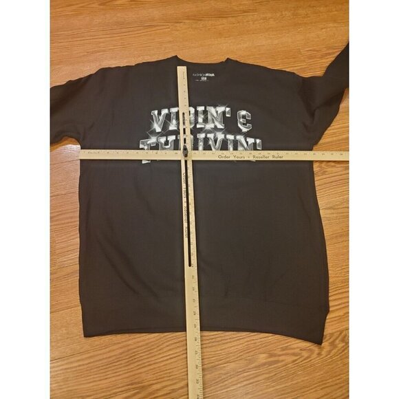 Fashion Nova Vibin' & Thrivin'‎ Crewneck Sweater Womens Size X-Large Black NWOT - Picture 4 of 6